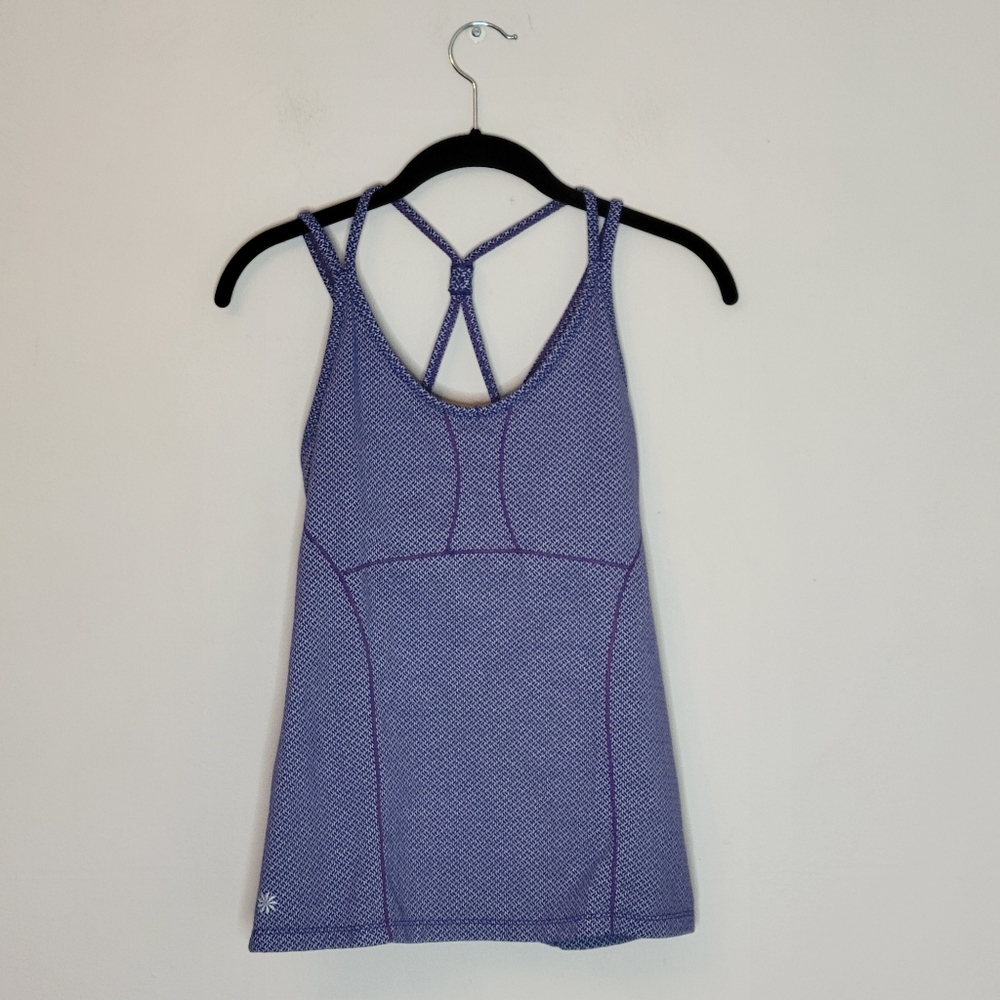 ATHLETA EMPOWERMENT TANK TOP SIZE MEDIUM PURPLE HERRINGBONE - Picture 13 of 14